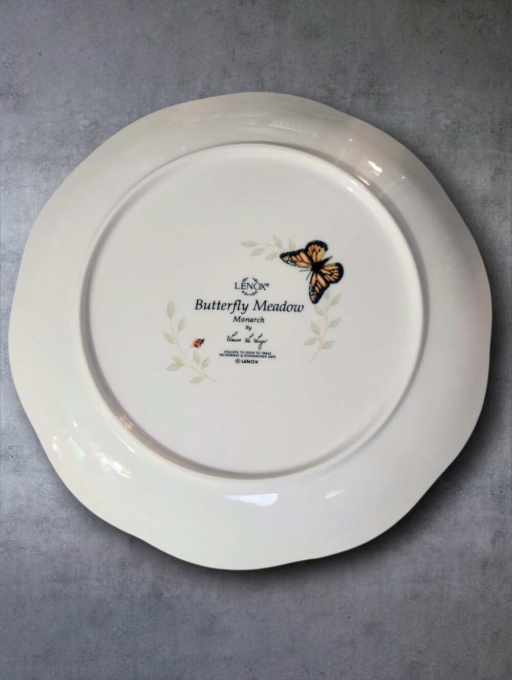 Lenox Butterfly Meadow Floral Lunch Accent Plates, Bee, Ladybug, Set Of 2, EUC - Picture 5 of 7